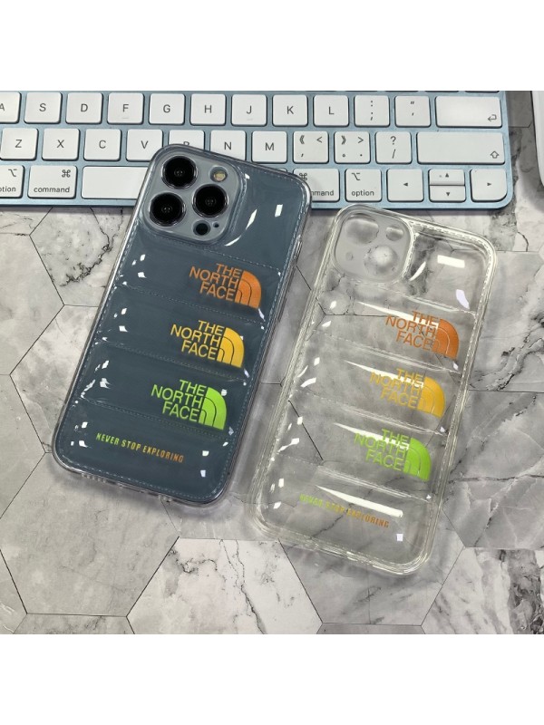 The North Face ザノースフェイス ブランド iphone14/14 pro/14 plus/14 pro maxスマホケース 韓国風 クリア ダウンジャケット風 モノグラム 激安 アイフォン14/13/12/11/x/xs/xr/8/7カバー 大人気 メンズ レディーズ