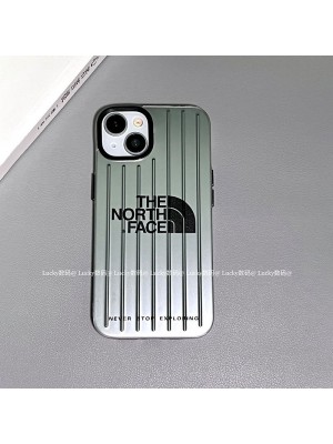 The North Face ブランド iphone 14/14 pro/14 pro max/14 plusケース 韓国風 ザ.ノース.フェイス スーツケース風 メッキ モノグラム アイフォン14/13/12/11カバー 芸能人愛用 メンズ レディーズ