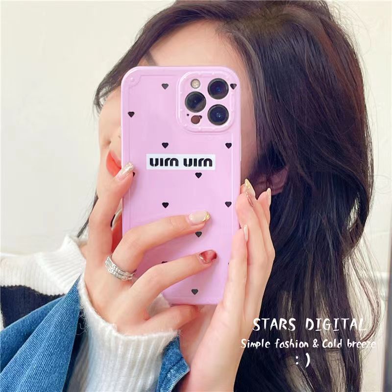 MiuMiu ミュウミュウ ハイブランド iPhone14/14 pro/14 pro max/14 plusケース 韓国風 ピンク色 ハード柄