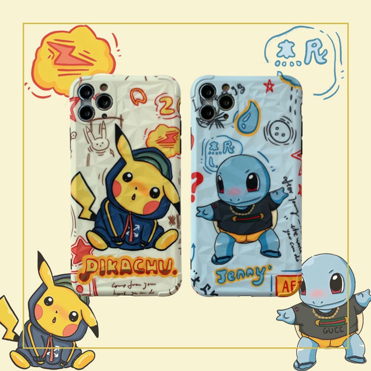 ピカチュウ ブランド iphone 13/13 proケース おしゃれ ポケットモンスター ゼニガメ 四角防護