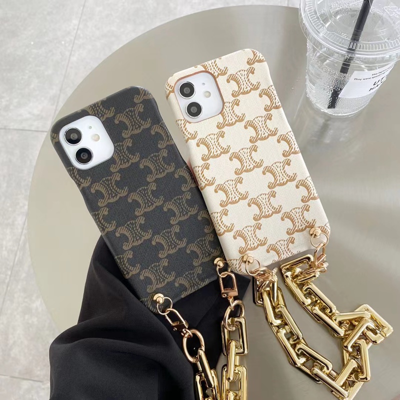 セリーヌ ブランド iphone 13 mini/13 pro/13/13 proケース チェーン付き ジャケット型