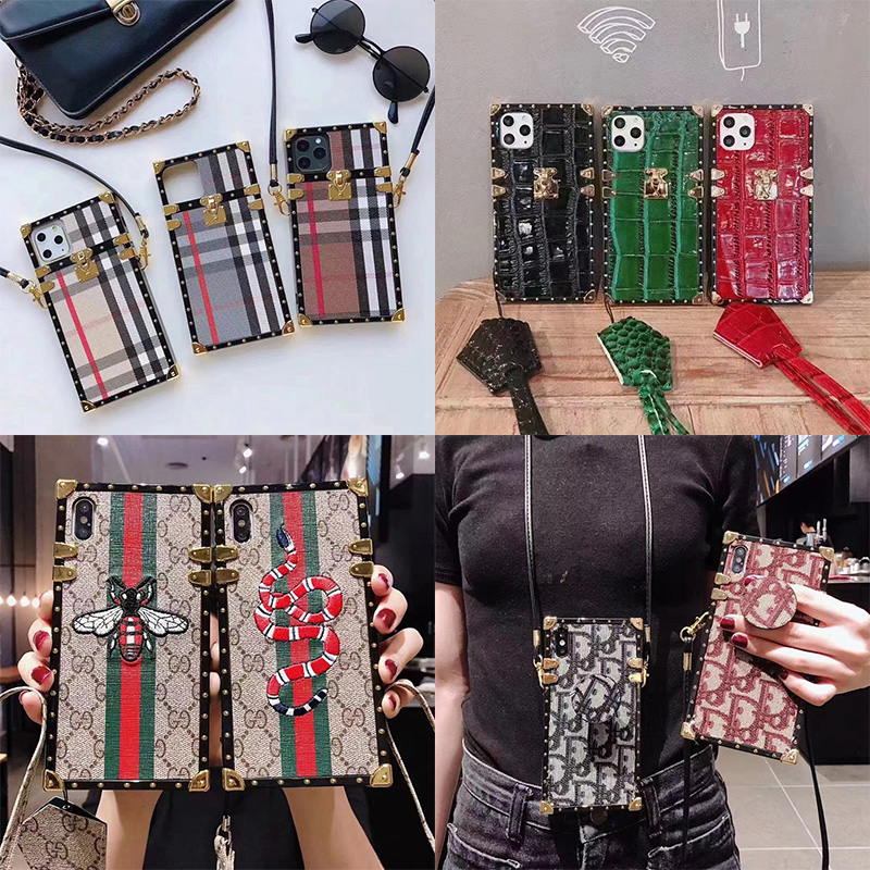 グッチ ディオール バーバリー ブランド iphone13 mini/13 pro max/13 proケース 個性 DIOR/GUCCI/BURBERRY トランク型 蛇蜂柄 ストランプ付き レザー