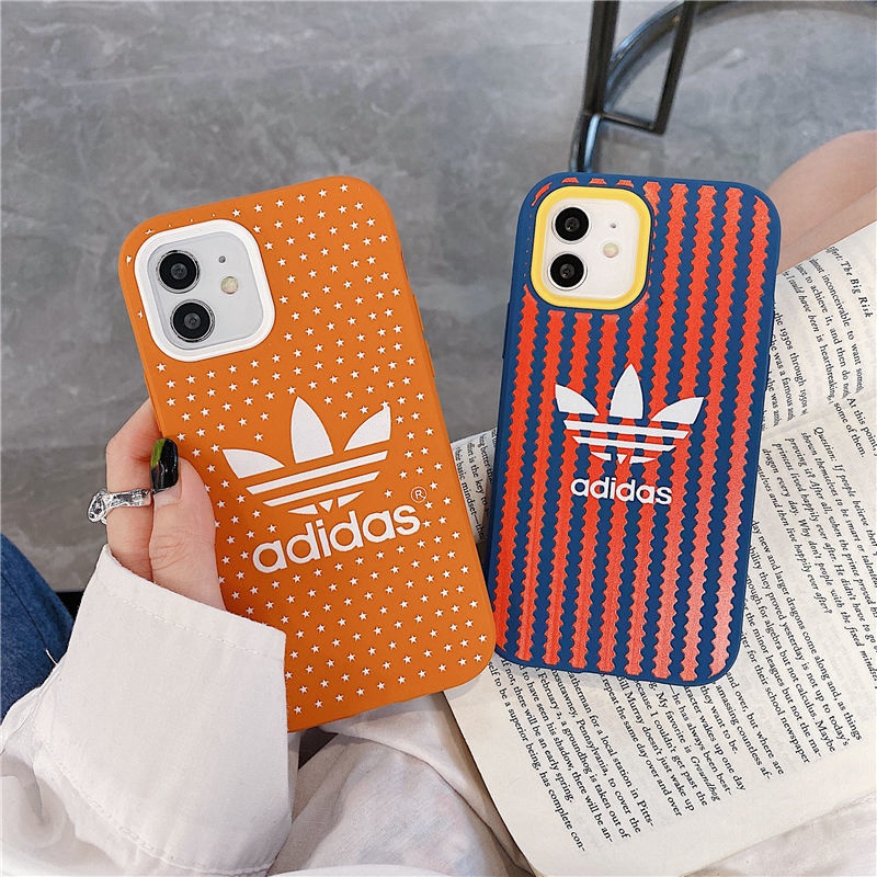 ADIDAS ブランド iphone 13/13 pro/13 pro max/13 miniケース ジャケット型 トレフォイル柄
