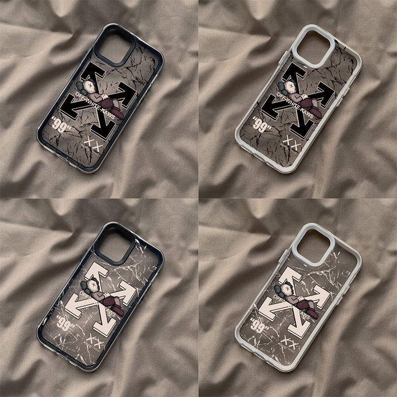 オフホワイト kaws コラボ ブランド iphone13 pro max/13 mini/13/13proケース ジャケット型 クリア