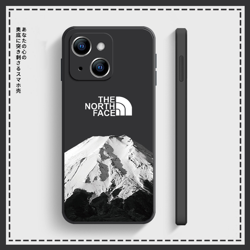 ザノースフェイス ブランド アイフォン13ケース 雪山シリコン ジャケット 激安