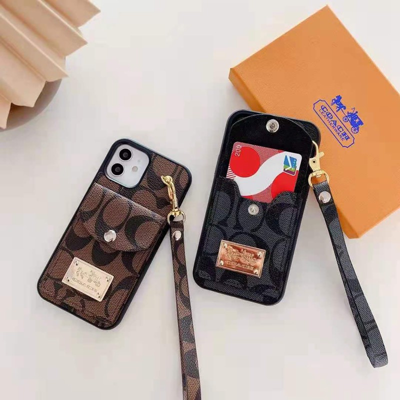 COACH バック付き 小物収納可 Iphone 13 pro maxケース パロディ