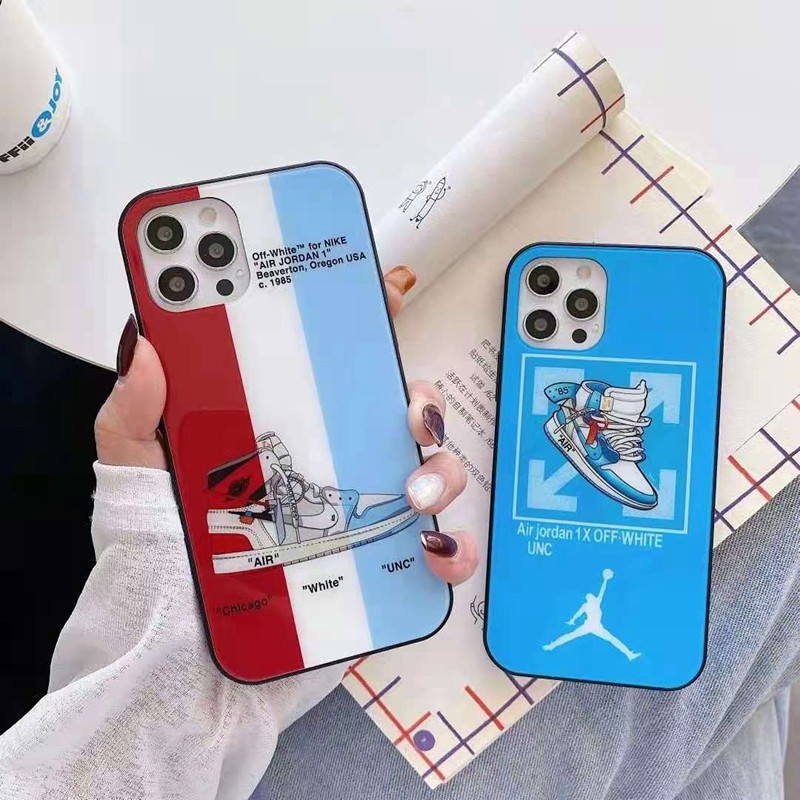 オフホワイト&ジョーダン ブランド ガラス製 iphone 13 pro/13 pro max/13 miniケース コラボ 個性