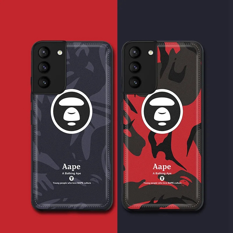 Bapeジャケット個性革Galaxy note21迷彩 アイフォン13プロカバー