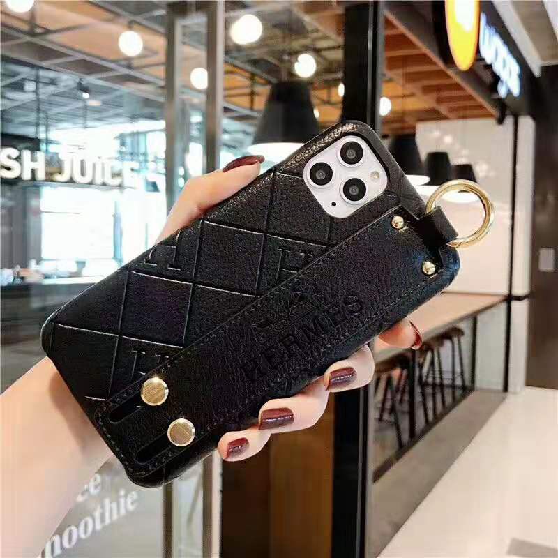 hermes アイフォン13プロ/13ミニケース エルメス ハンドベルト付き