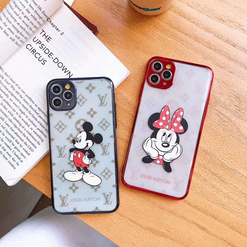 lv disney ハイブランド コラボ アイフォン13プロ/13ミニカバークリア ジャケット型