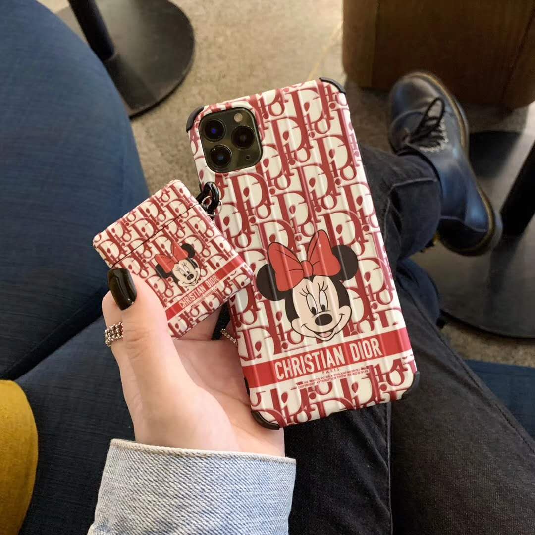 ディオール disney コラボ iphone14/14pro/14pro max/12ケース ジャケット型 ハイブランド