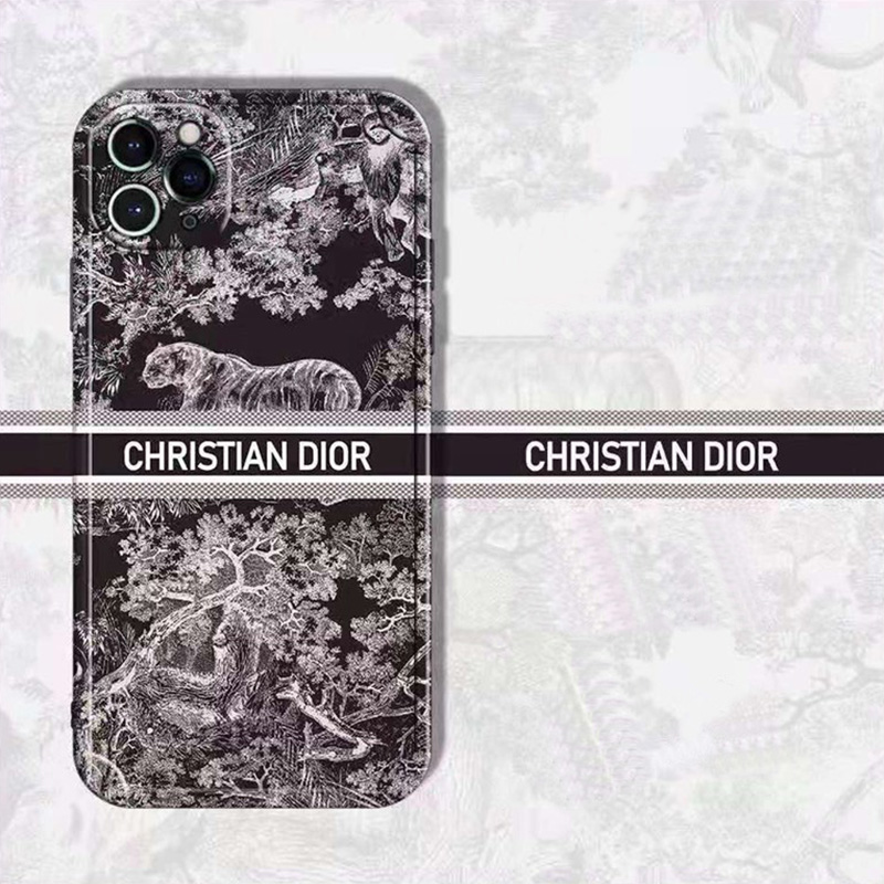 DIOR 個性 ブランド 虎 森 モノグラム 可愛い 芸能人愛用 アイフォン13/12s/11pro maxケース 男女通用