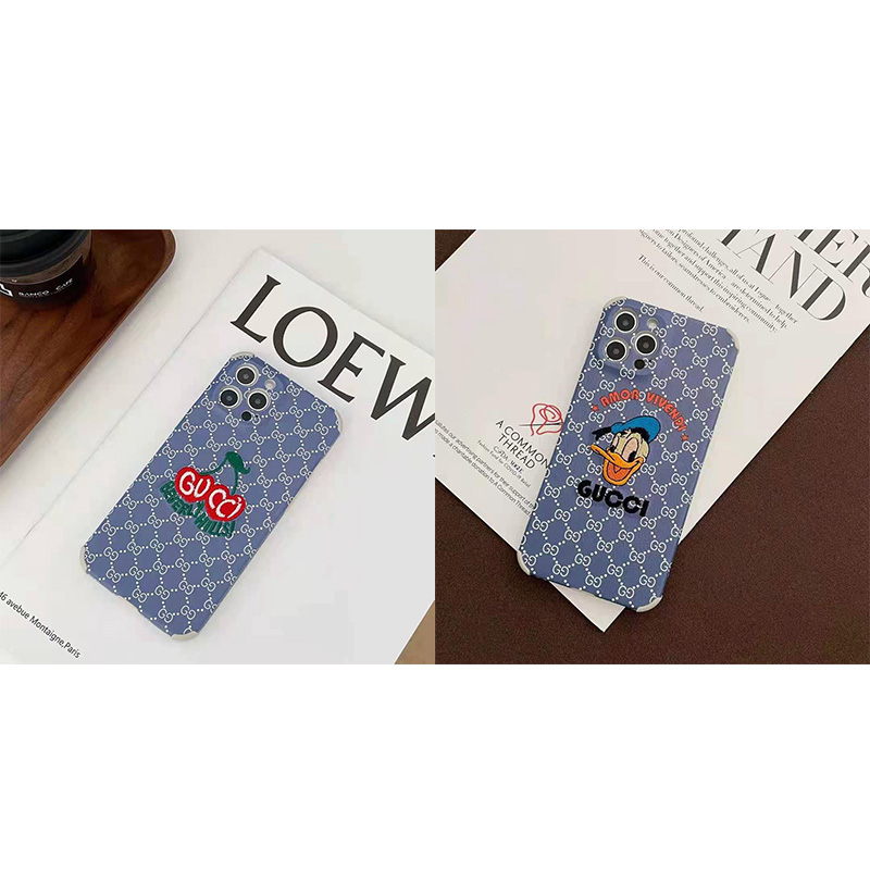 グッチ ディズニー コラボ ブランド 刺繍風 iPhone13/12s/12/12 pro/12pro maxケース ジャケット型