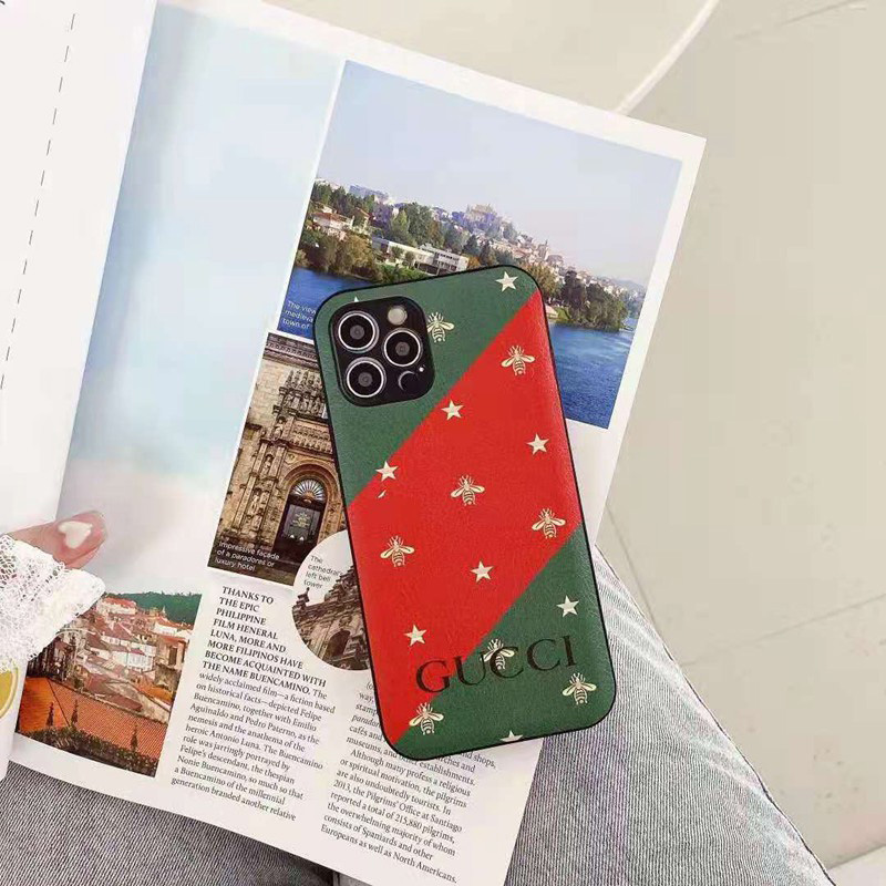 Gucciグッチ ブランドアイフォン13/12s/11/x/xs/xr/8/7xケース ジャケット型 革 蜂 モノグラム 全面保護 激安カバー