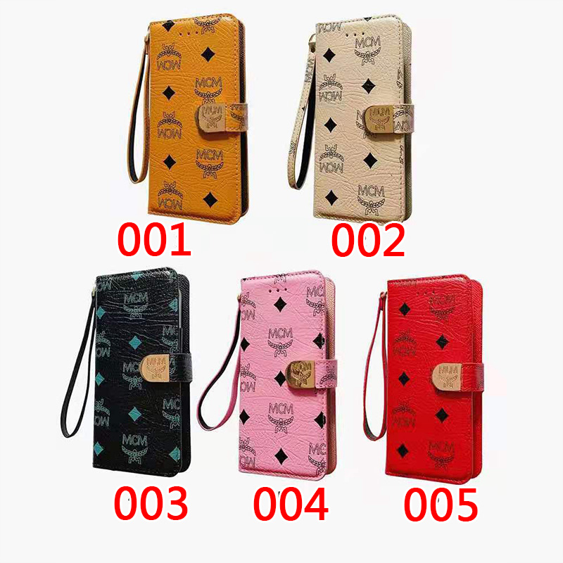 Mcm　ブランド　iphone 13/12s/12カバー　激安　Galaxy s21ケース　手帳型　革製