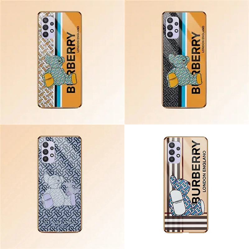 BURBERRY バーバリー ハイブランド 経典ガラス Galaxy A32/A52 5Gケース 熊柄 ジャケット型