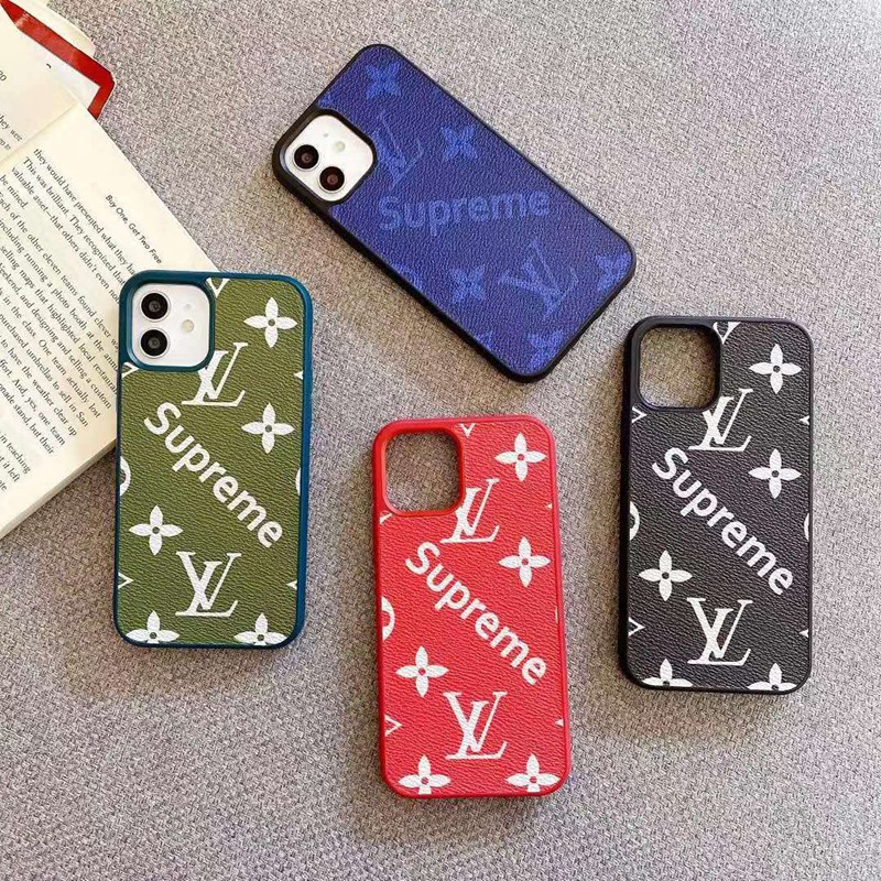 LV SUPREME ブランド モノグラム コラボ ブランド アイフォン13pro/13mini/13pro max/13ケース モノグラム ins風 かわいい 個性 ジャケット型 女性 高級 人気