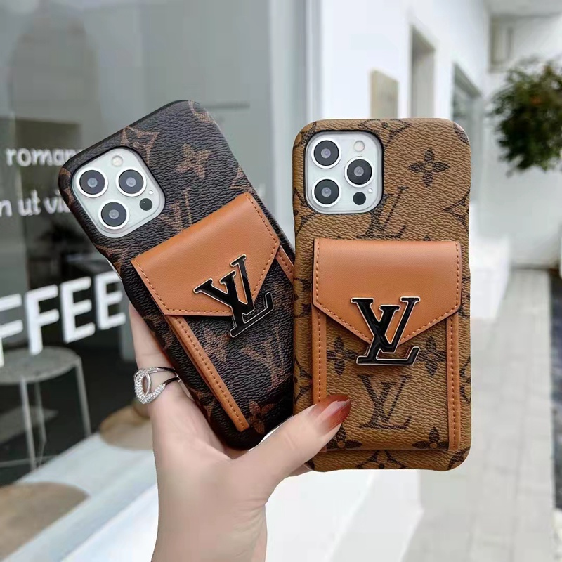 ルイヴィトン/LV ブランド  iphone 13/13 pro/13 pro maxケース オシャレ レザー製 モノグラム カード収納 収納バッグ