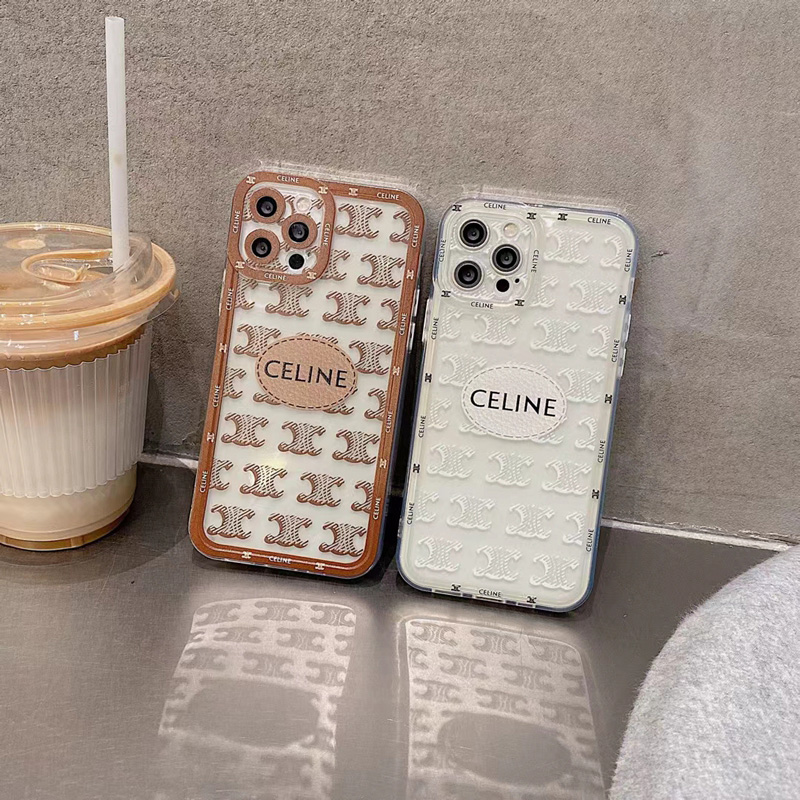 セリーヌ ハイブランド iphone 13/13 pro/13 mini/13 pro maxケース 安い モノグラム柄  ジャケット型 CELINE ソフト クリア