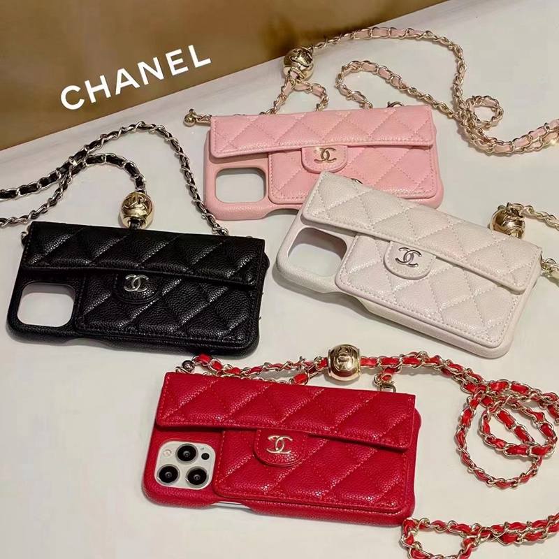 chanelシャネルiphone15pro max plusケースinsバッグ革カード収納バッグ チェーン モノグラム ブラント アイフォン15カバー女性