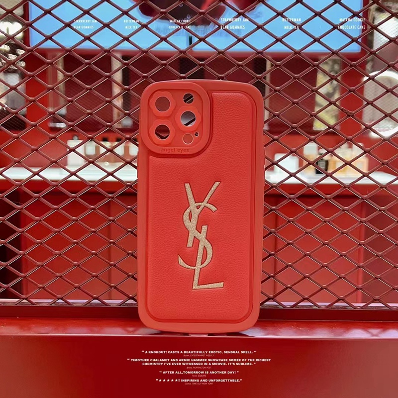 イブサンローラン Chanel/シャネル ハイブランド iphone14/14 pro/14 pro maxケース 韓国風 レザー 赤色 キラキラ