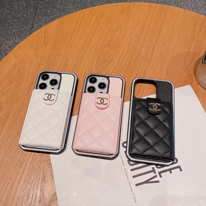 CHANEL/シャネル ハイブランド iPhone 14/14 Pro/14 Pro Max/14 Plusケース 韓国風 カード 財布型 バッグ レザー製 モノグラム男女