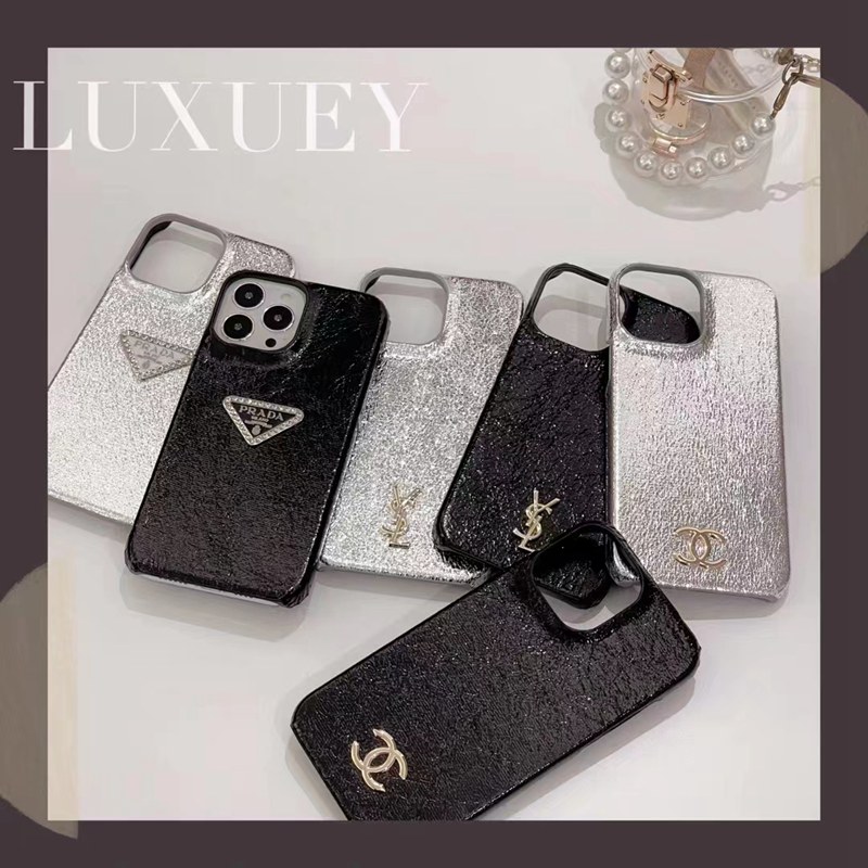 PRADA/プラダ YSL/イブ・サンローラン CHANEL/シャネル ブランド iPhone 14/14 Pro/14 Pro Maxケース きらきら モノグラム レザー ジャケット型