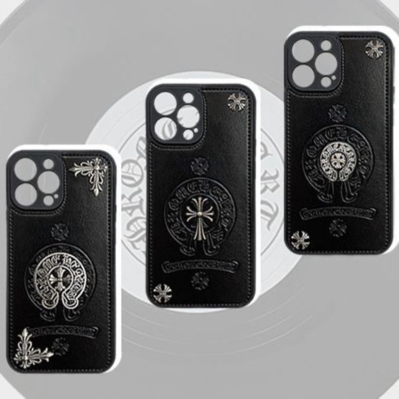 Chrome Hearts ハイブランド クロムハーツ iphone 14 pro max plusケース 経典 韓国風 レザー製 十字形 モノグラム