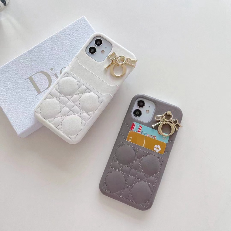 Dior/ディオール ブランド iphone se 第3世代/13 pro/13 pro max/13ケース 安い モノグラム カード入れ  レザー