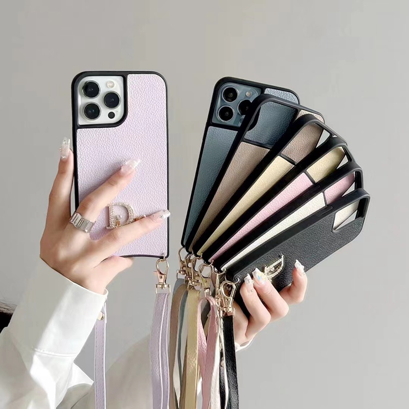 DIOR ハイブランド ディオール iphone 14/14 pro/14 pro max/14 maxケース オシャレ ストラップ付き キラキラ