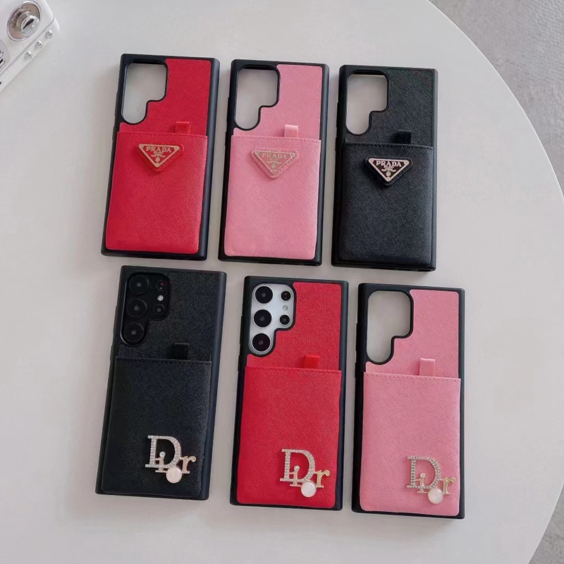 Dior/ディオール ブランド iPhone 14/14 Pro/14 Pro Maxケース おしゃれ Prada/プラダ モノグラム カード入れ レザー製 Galaxy S23 Plus Ultra