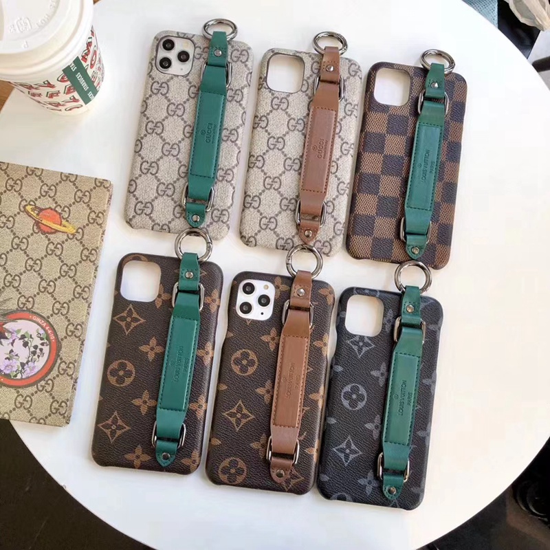 LV GUCCI ブランド iphone 13 pro/13 pro max/13 miniケース オシャレ ルイヴィトン グッチ レザー製 ハンドベルト付き リング