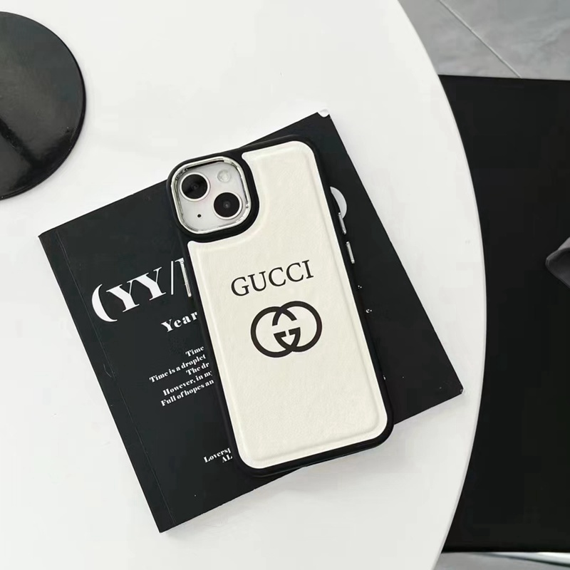 GUCCI ブランド iphone14 Pro max/14Plusケース グッチ モノグラム 背面レザー エンボス加工