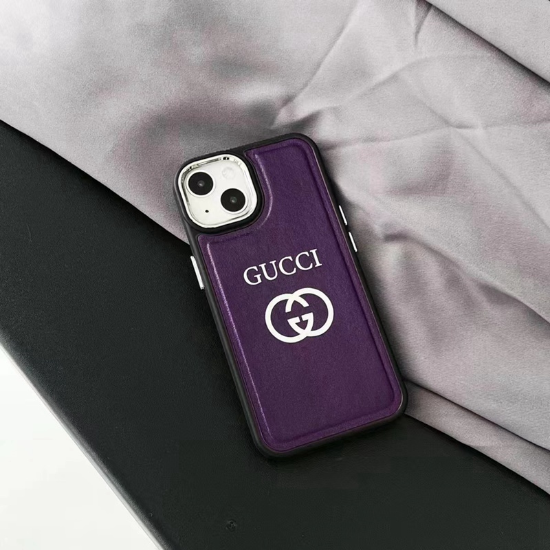 グッチ iphoneアイフォン14Pro max plusケース革Gucciモノグラム ハイブランド芸能人 男女
