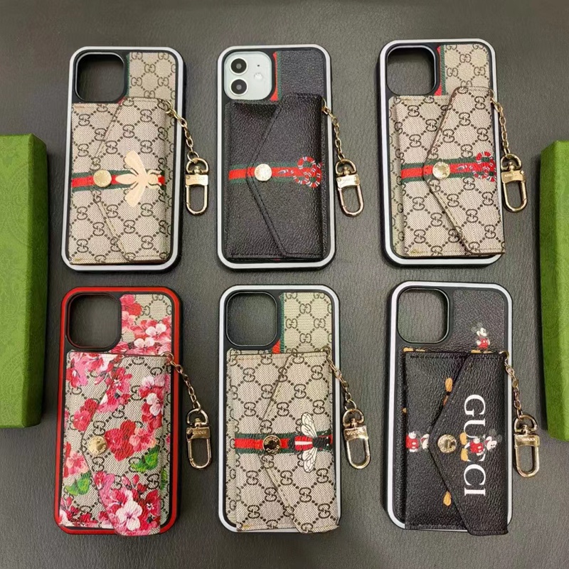 Gucci ブランド iphone 14/14 pro/14 pro max/14 plusケース グッチ 韓国風 収納可能 財布型 ストラップ付き 蛇蜂花