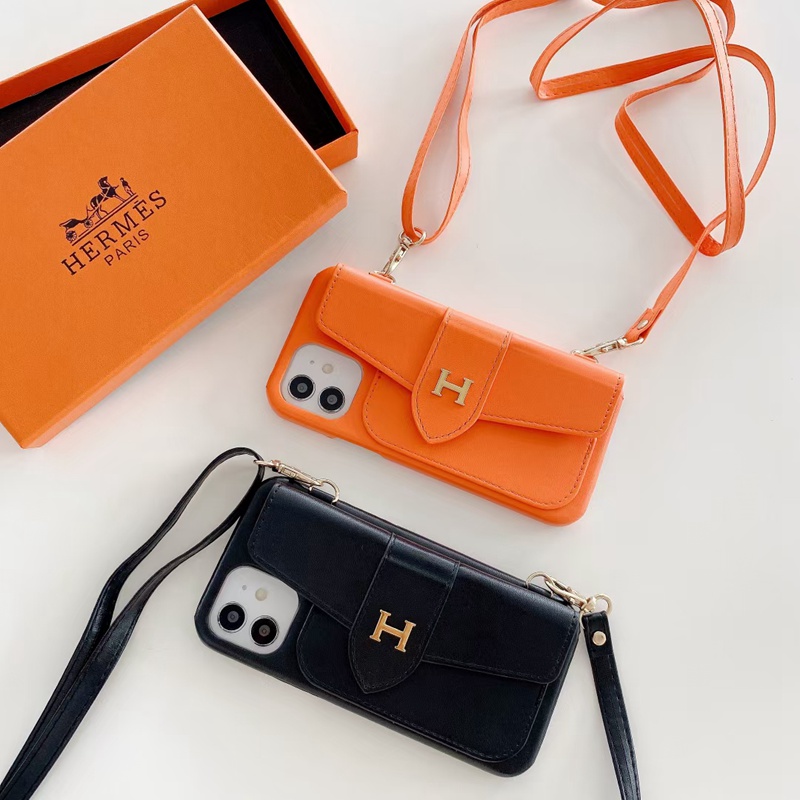 エルメス HERMES ハイブランド iphone 13/13 proケース お洒落 封筒型 ストラップ付き カード収納 バッグ型