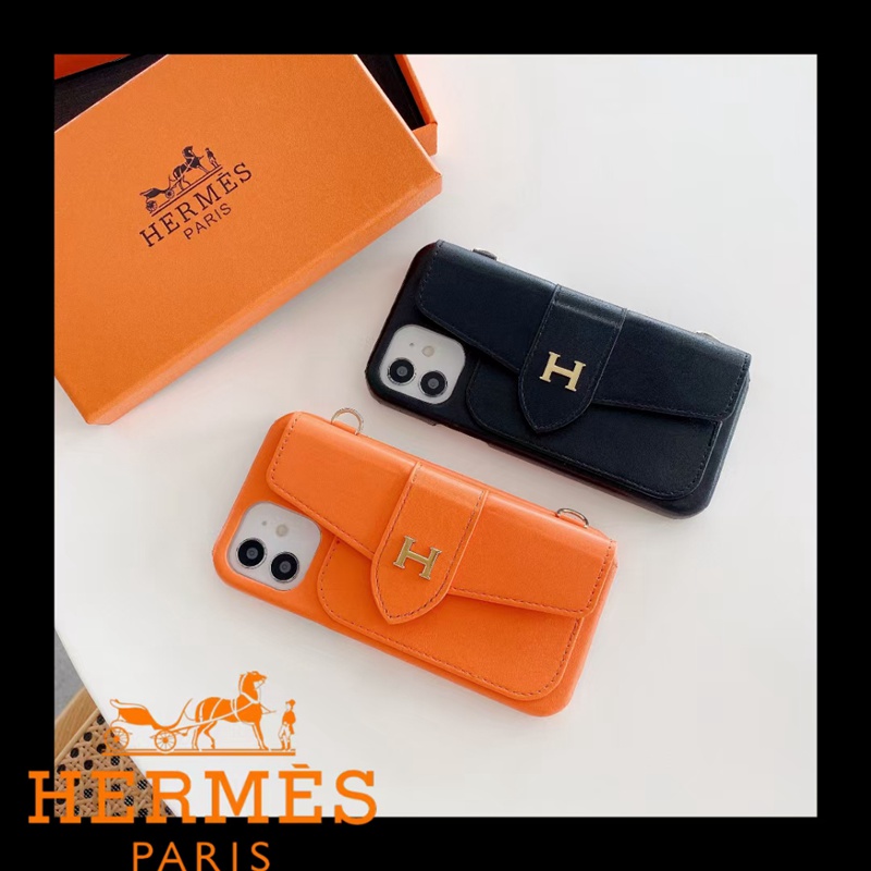エルメス hermes ブランド アイフォン13 pro max/13 miniカバー 可愛い チェーン封筒型カード バッグ 女性