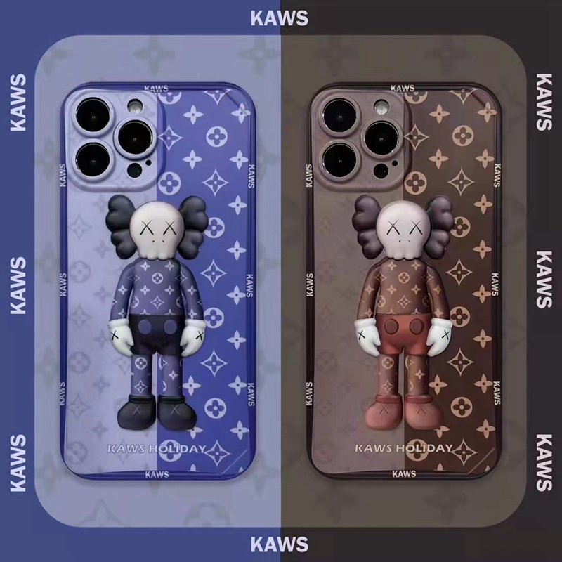 KAWS:HOLIDAY コラボ ブランド iphone 13/13 pro/13 pro max/13 miniケース インスタ風 LV/ルイヴィトン カウズ ジャケット型 モノグラム