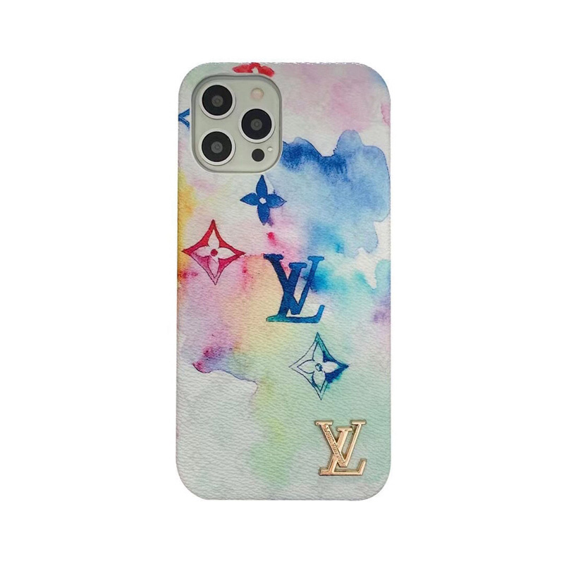 LV ヴィトン ハイブランド アイフォン13pro max miniカバー ジャケット 水彩 モノグラム 芸能人 男女通用