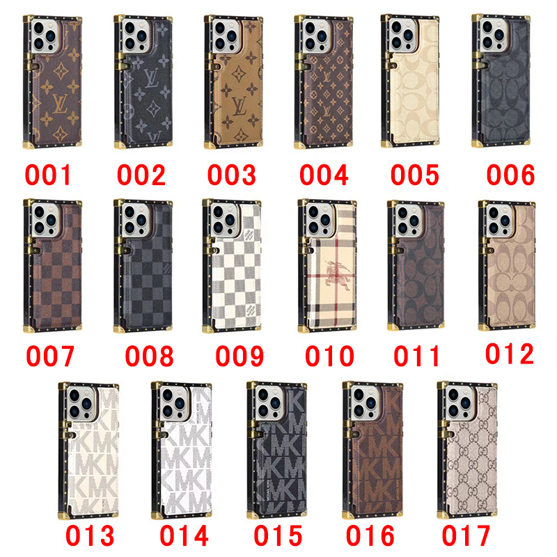 Gucci/Burberry/MK/LV/Coach ブランド iphone 15 pro max/15 plusケース トランク型 カード入れ 手帳風 レザー スタンド機能 モノグラム ルイヴィトン コーチ グッチ バーバリー マイケルコース アイフォン15プラス/15プロマックス スマホケース 保護 レディース