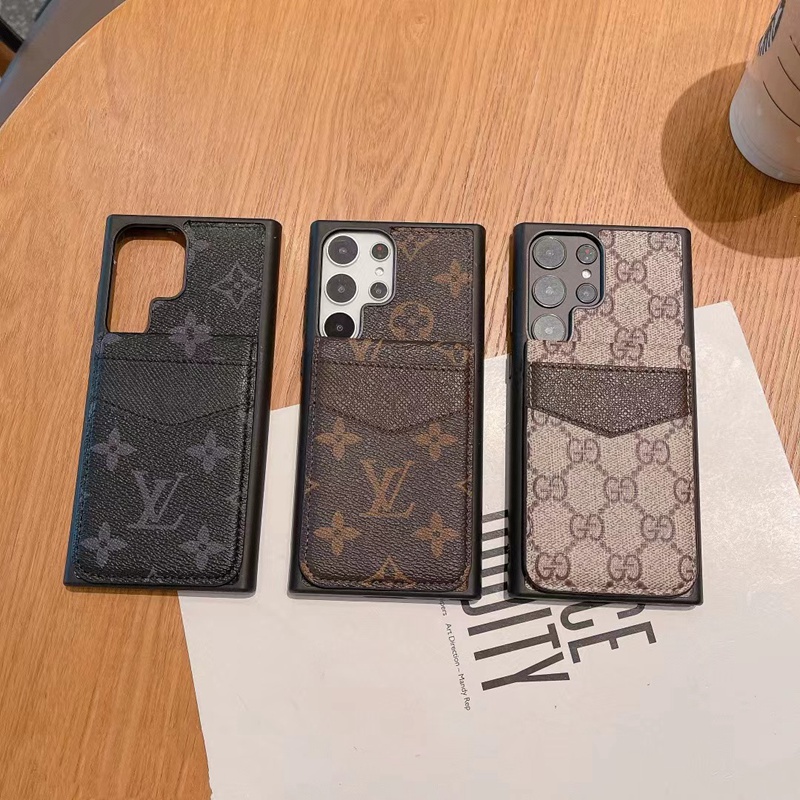 GUCCI グッチ ハイブランド LV ルイヴィトン iPhone 15/15 Pro/14 Pro Maxケース Galaxy S23+/S23 Plus/S23 Ultraケース 韓国風 モノグラム 財布型 レザー