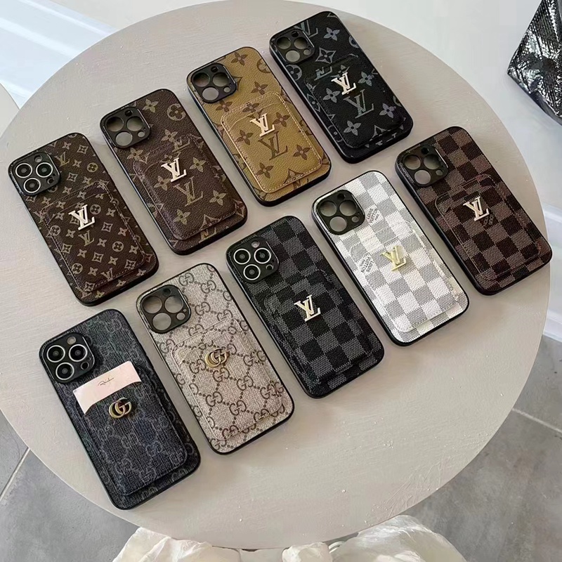 GUCCI/LV ルイヴィトン/グッチ ハイブランド IPhone 14/14 Pro/14 Pro Maxケース 韓国風 カード入れ レザー製 モノグラム ジャケット型 アイフォン14プロマックス カバー レディース