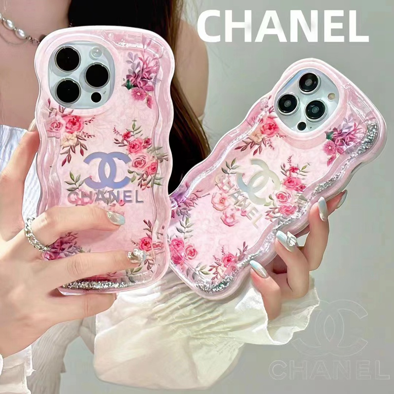 Chanel/シャネル LV/ルイヴィトン ブランド iphone 14/14 pro/14 pro maxケース 韓国風 流れ クリア 花 きらきら 蝶結び柄  カラー色 モノグラム