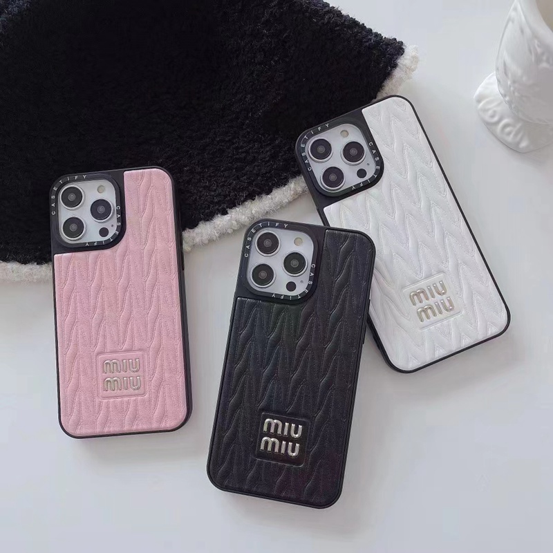 Miu Miu ハイブランド ミュウミュウ Iphone 14 plus/14 Pro/14 Pro Maxケース オシャレ きらきら モノグラム ジャケット型 アイフォン14カバー