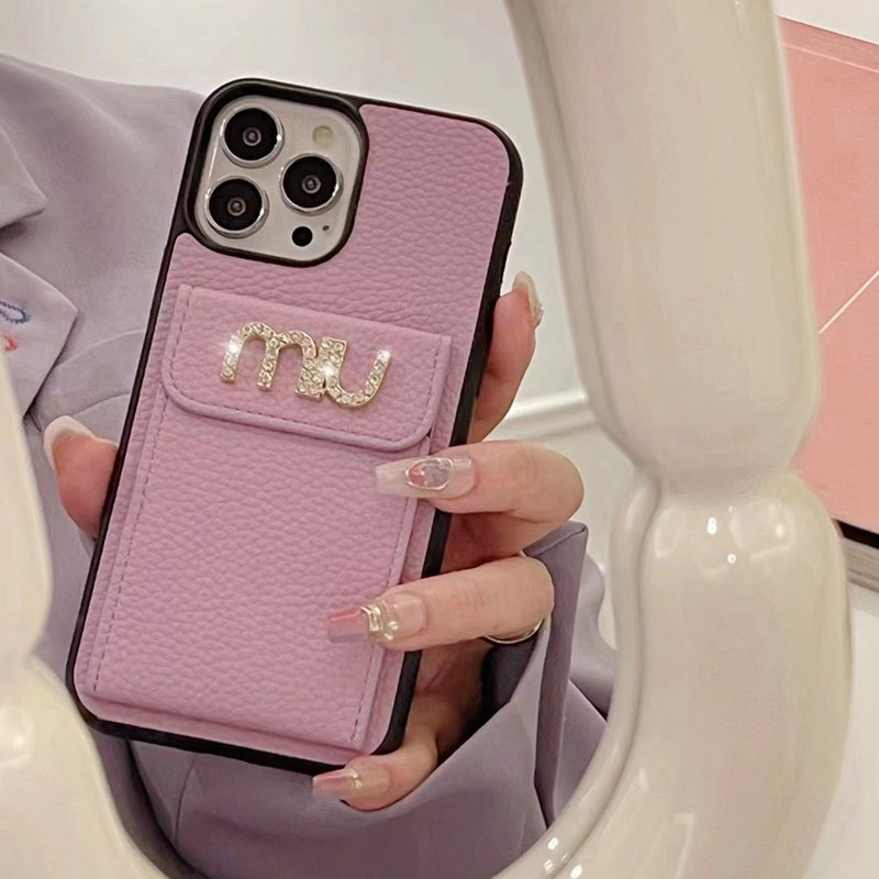 ミュウミュウiphone15pro max plusケースmiumiu財布カード革モノグラム バッグ ブランド アイフォン14男女