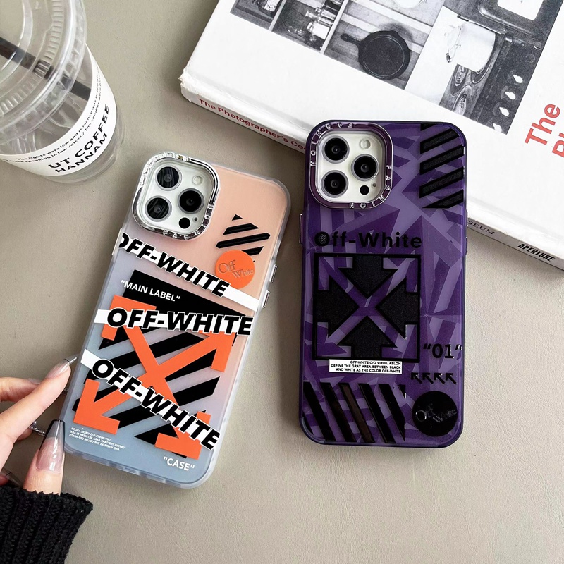 off-white ハイブランド iPhone 14/14 Plus/14 Pro maxケース 韓国風 オフホワイト クリアケース 矢印柄 ジャケット型 透明