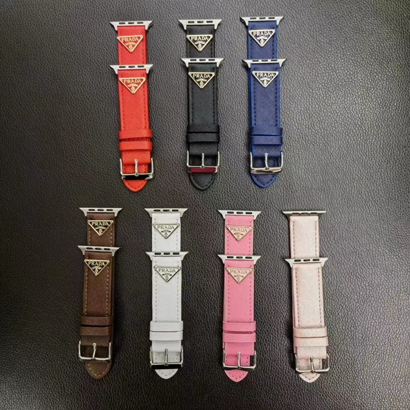 PRADA/プラダ ブランド アップルウォッチ8/se2/ultraバンド 韓国風 モノグラム レザー製 カラー色 腕時計 セレブ愛用