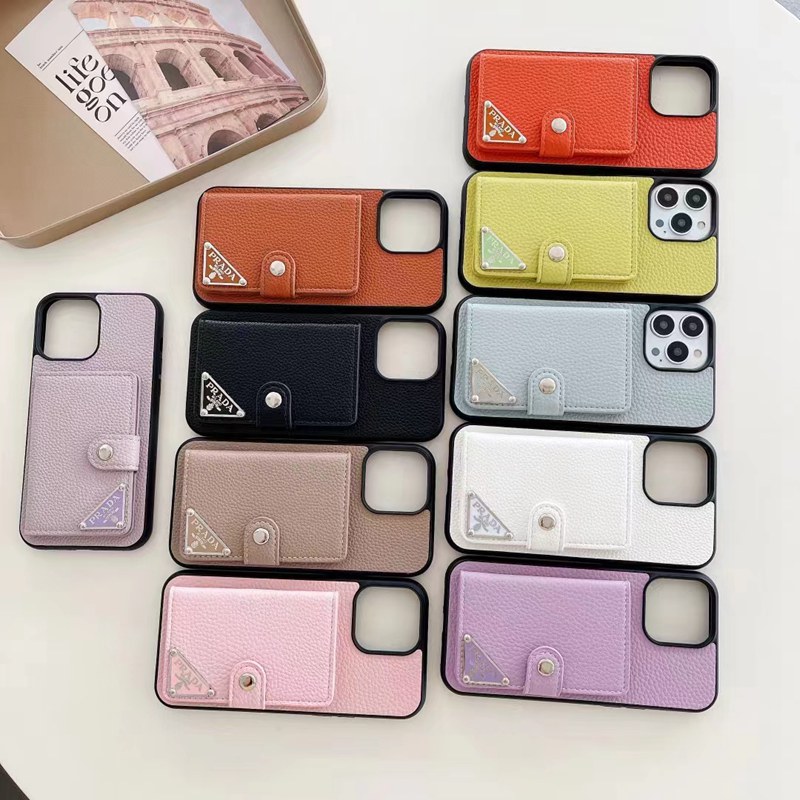 PRADA ブランド iphone15 14Pro max/14Pro/14Plus/14ケース プラダ 韓国風 財布型 カード入り レザー製 芸能人愛用 男女