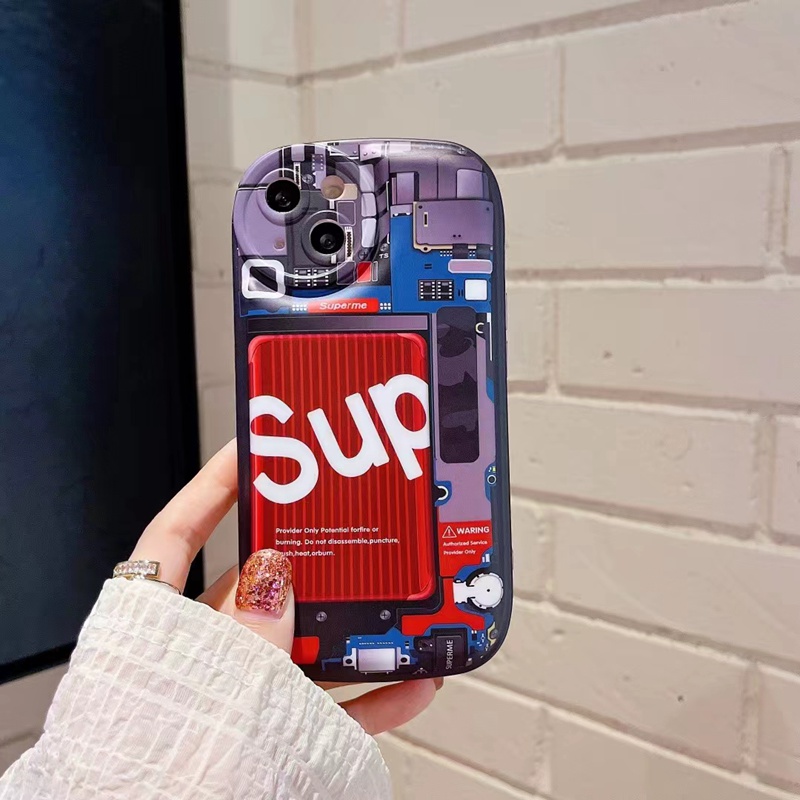 OFF-WHITE/オフホワイト SUPREME/シュプリーム ハイブランド iphone 14 pro maxケース モノグラム 個性 楕円風