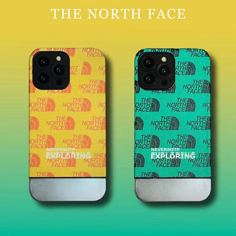The North Face ブランド iphone 14/14 pro/14 pro maxケース 韓国風 ザ.ノース.フェイス メッキ風 モノグラム ジャケット型 芸能人愛用
